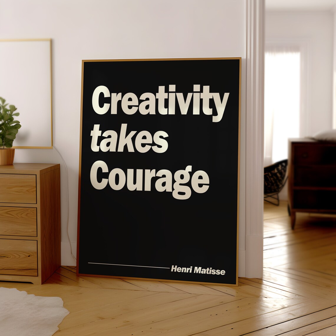 Creativity Takes Courage Retro Typography Art Print - Image 3
