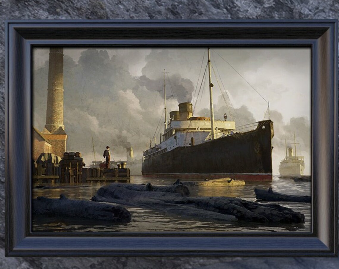 Old Ship Vintage Nautical Coastal Poster Print - Image 3