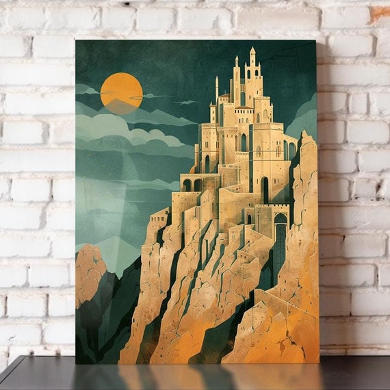 Castle Metal Poster Fantasy Landscape Castle Wall Art 8x10 12x16 16x20