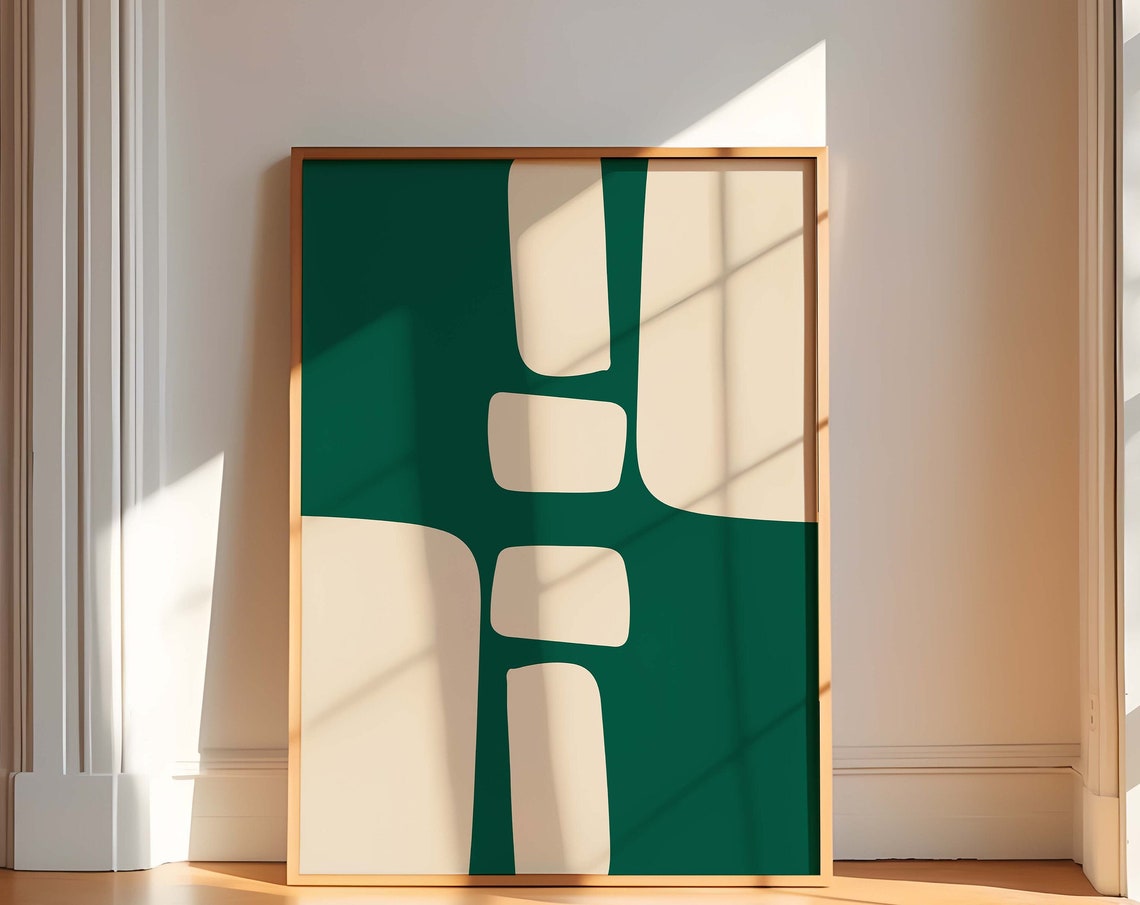 Emerald Green Minimalist Abstract Oversized Modern Wall Poster