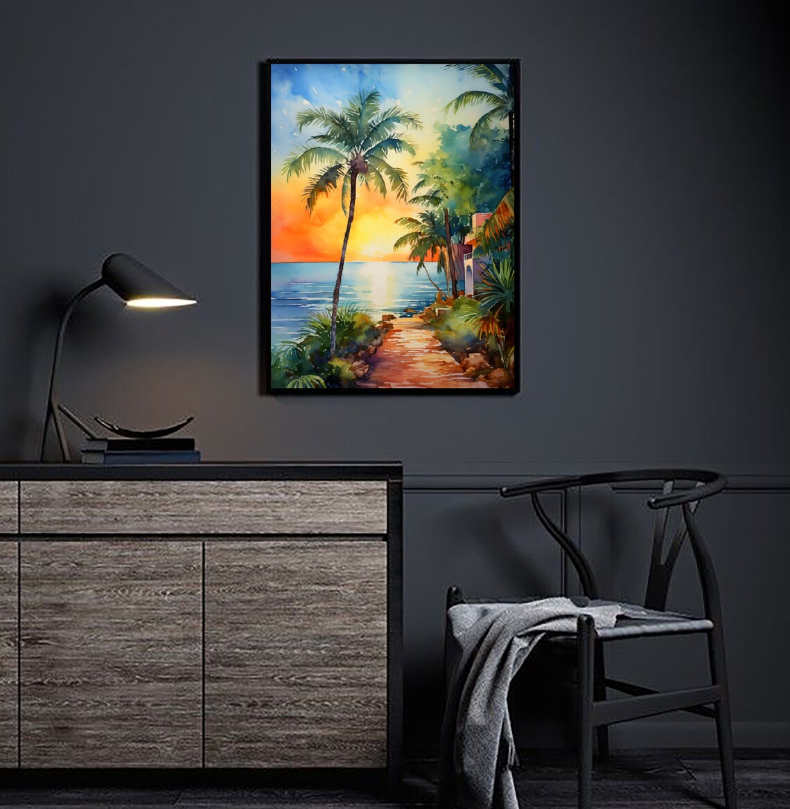 Playa Norte Mexico Watercolor Travel Poster - Image 2