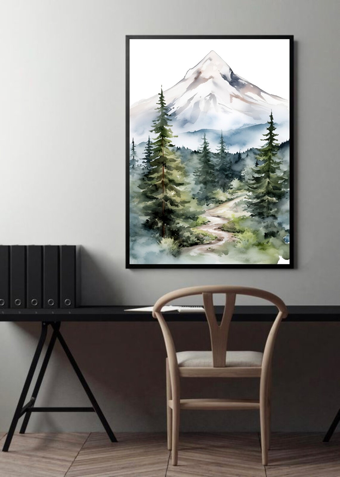 Mount Hood Mountain Forest Travel Poster - Image 4