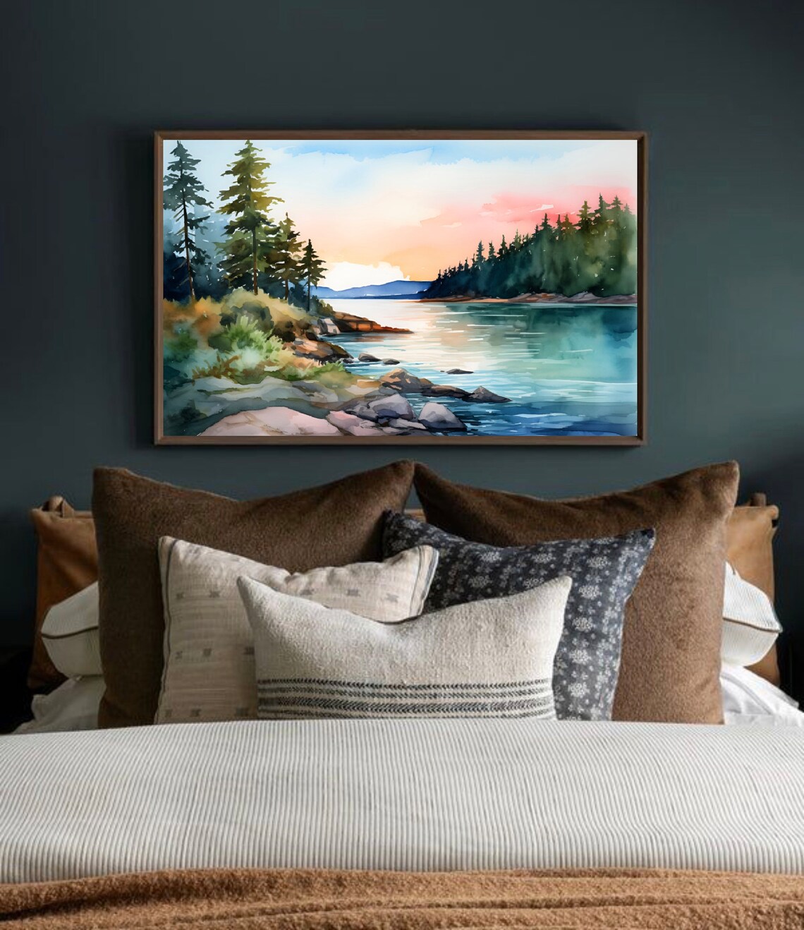 Middle Fork Salmon River Watercolor Landscape Art Print - Image 2