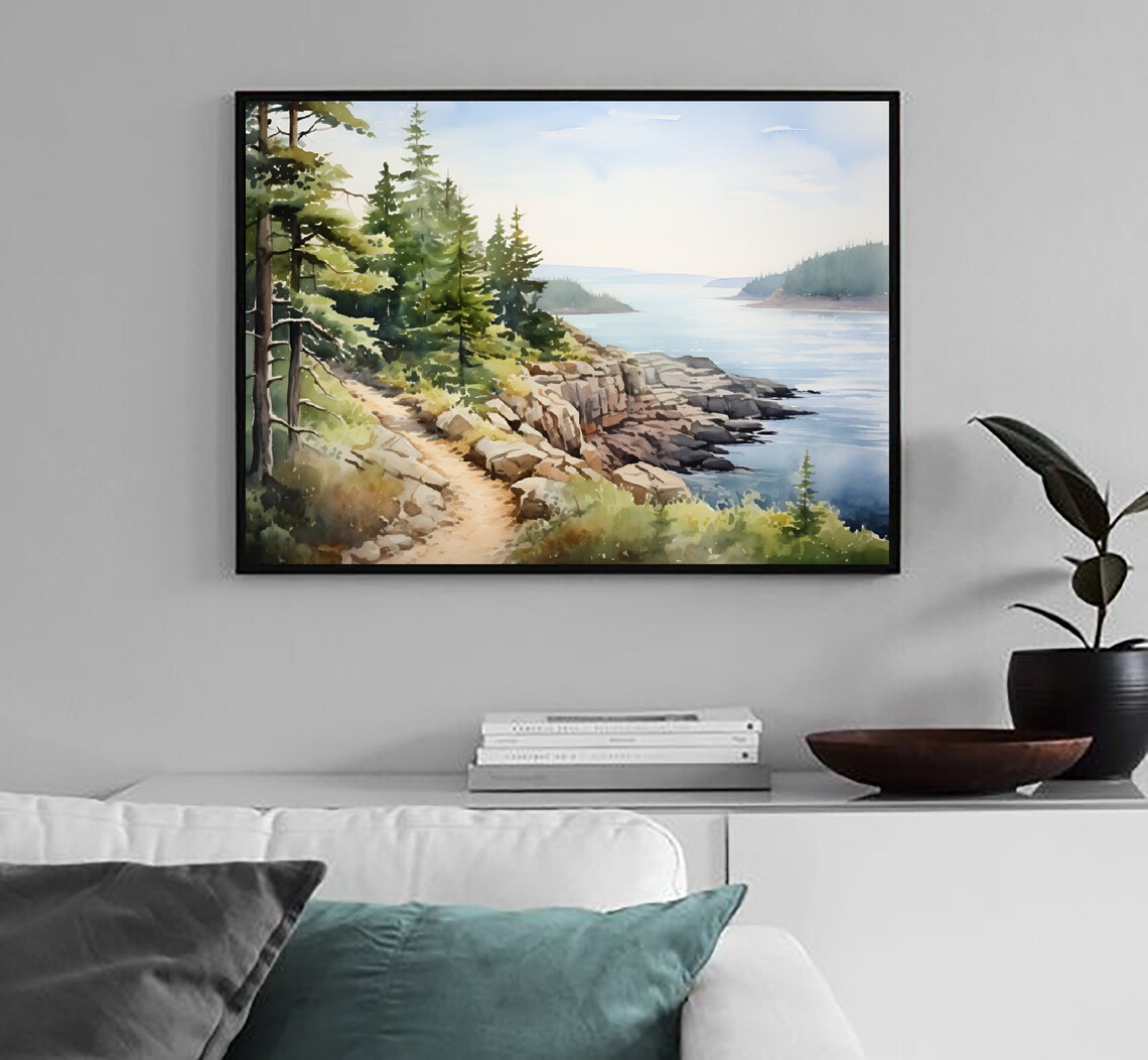 Mount Desert Island Watercolor Art Print, Acadia Maine - Image 2