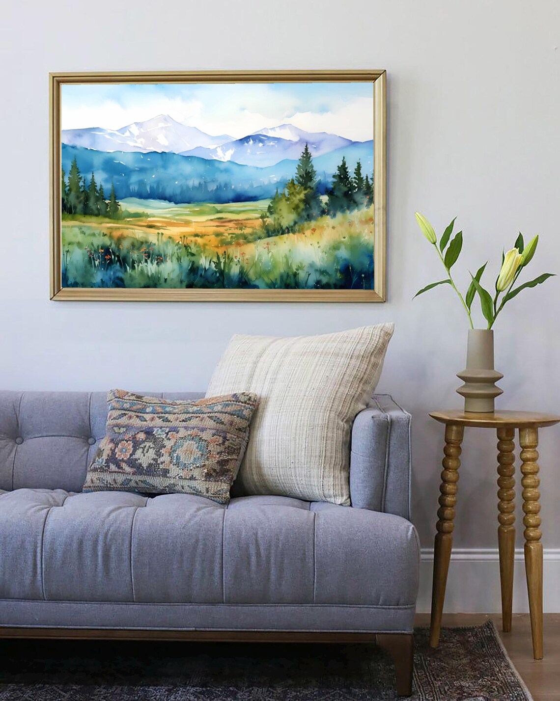 Uinta Mountains Watercolor Poster, Utah Wildflowers - Image 4