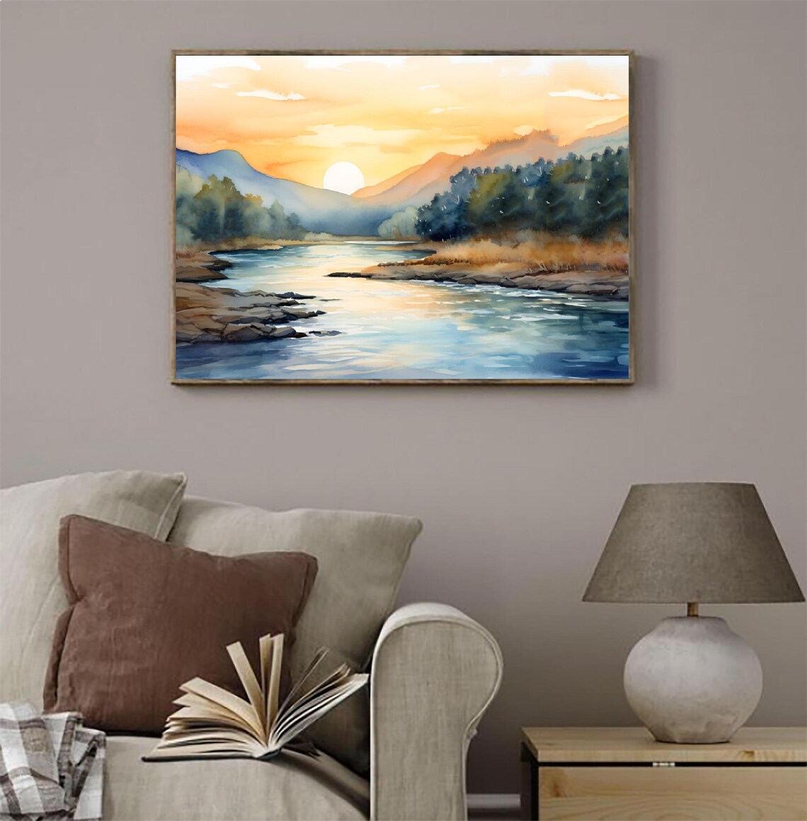 Roanoke River Watercolor Art Print, Blue Ridge Mountains - Image 2