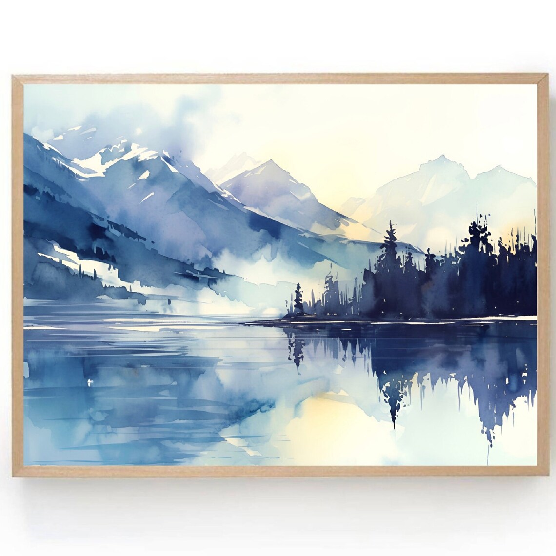 Wasatch Mountains Watercolor Art Print, Utah Landscape