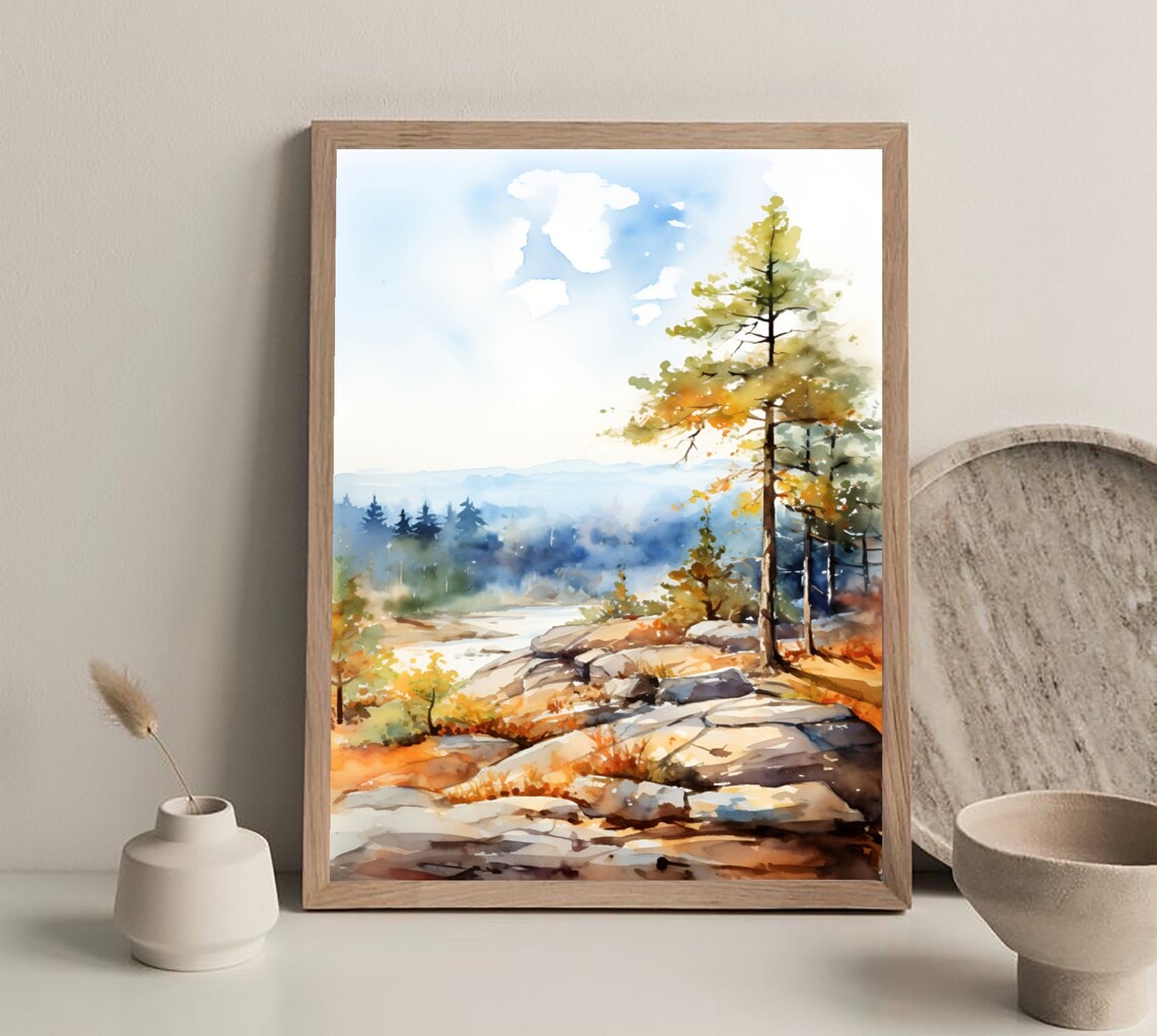 Cheaha State Park Alabama Landscape Art Print, Minimalist - Image 2