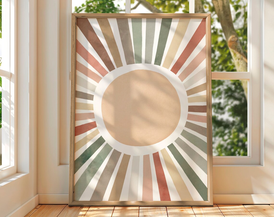 Boho Sun Art Print, Nursery and Playroom Decor