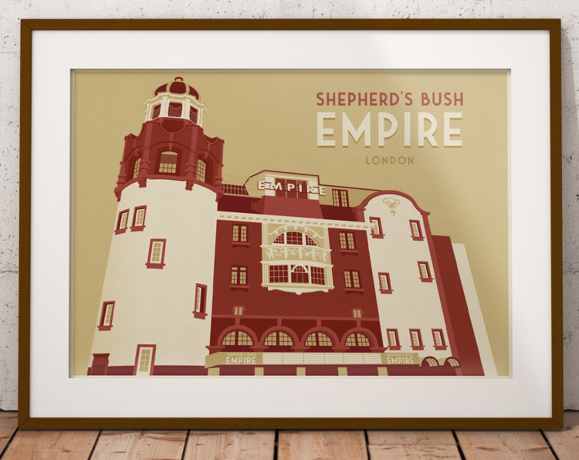 Shepherds Bush Empire London Vintage Travel Poster - Image 4
