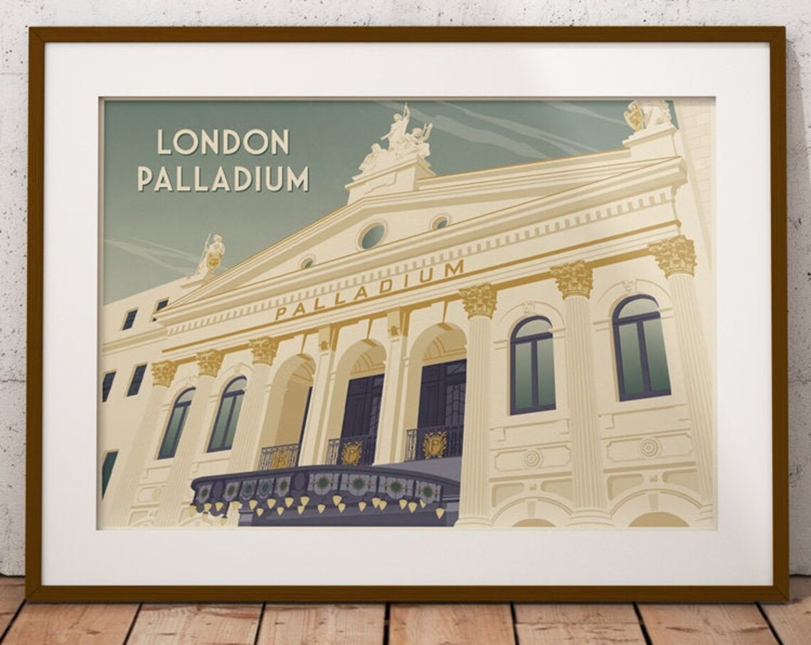 London Palladium West End Theatre Facade Historic Landmark Travel Poster - Image 4