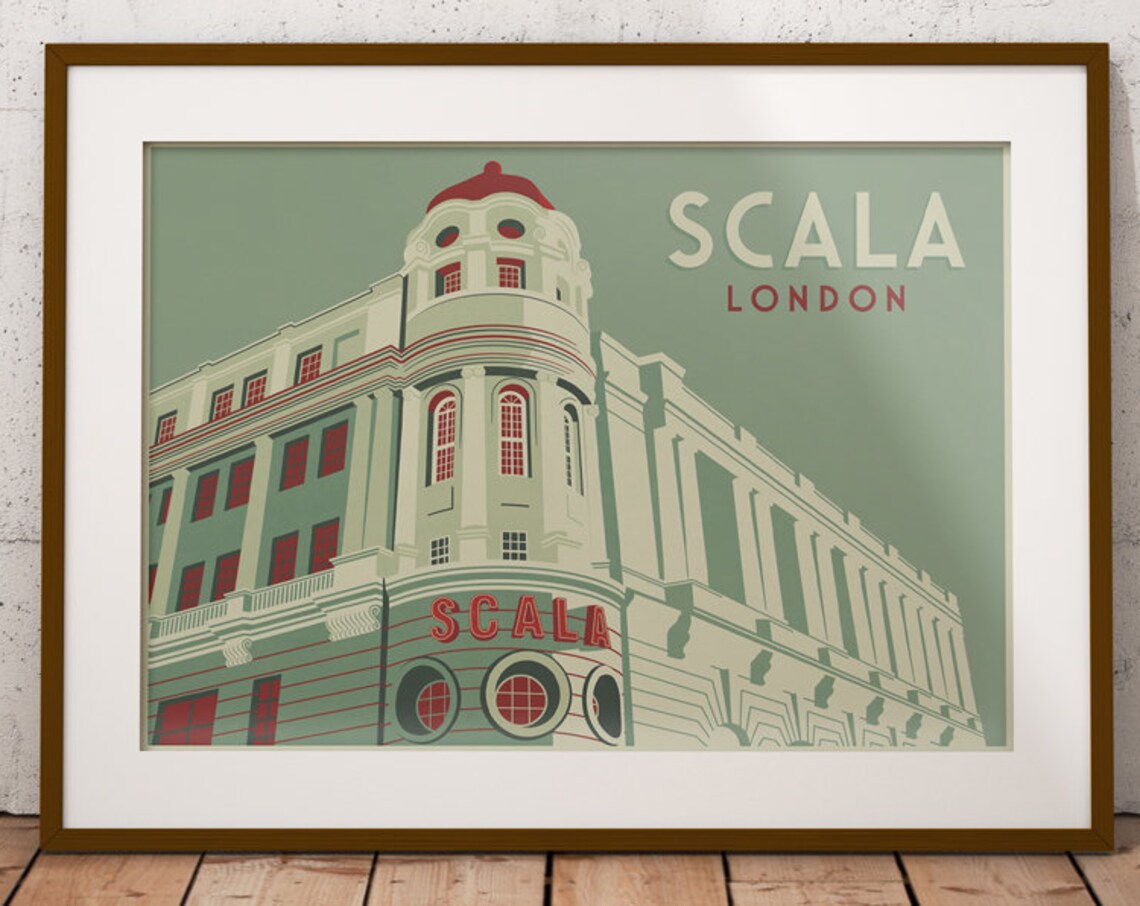 Scala London Art Deco Travel Poster Print - Image 4