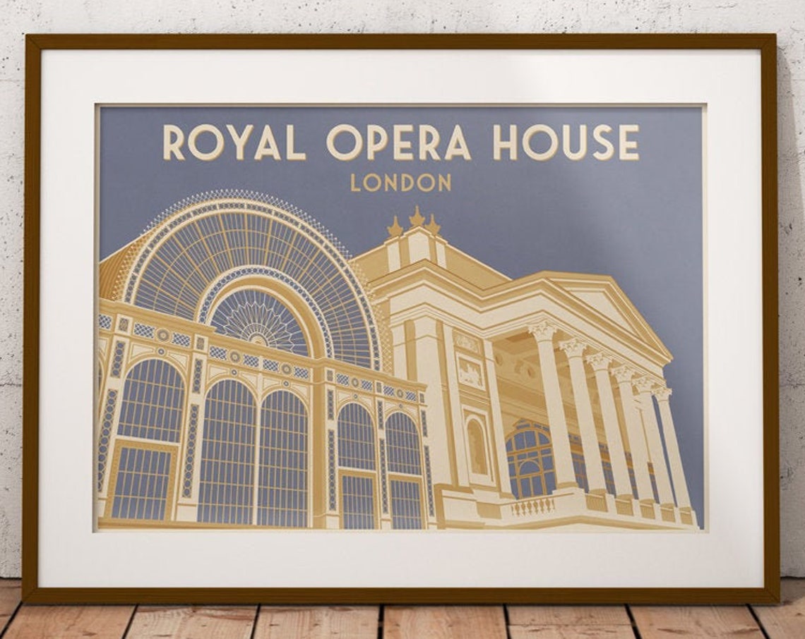 Royal Opera House London Art Deco Exterior Architecture Poster - Image 4