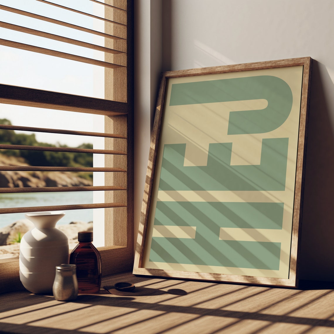 Hej Typography Scandinavian Style Retro Wall Art Print - Image 2