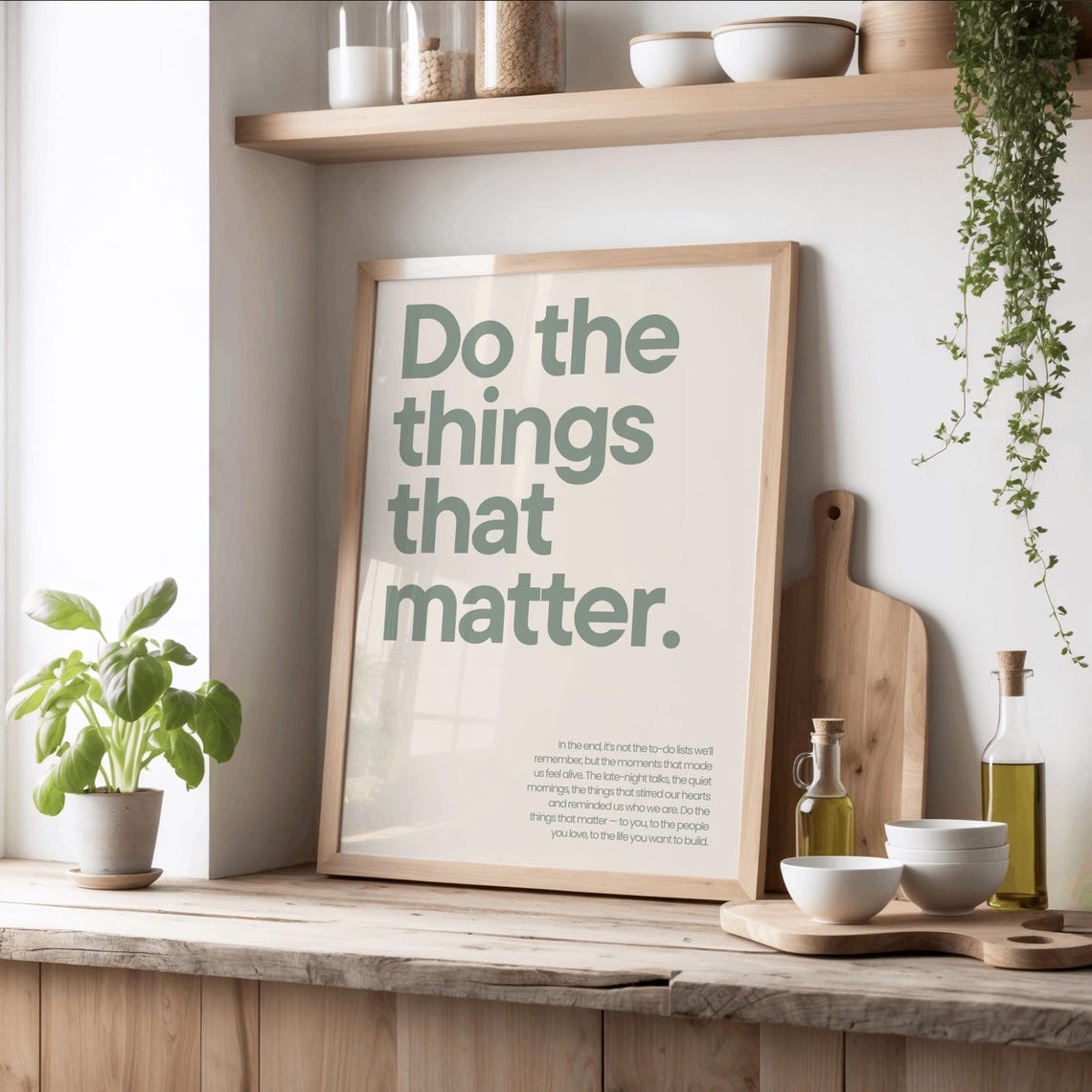 Do The Things That Matter Retro Sage Green Quote - Image 4