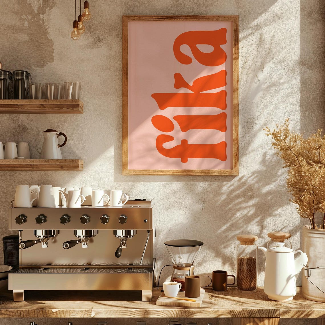 Ciao Orange Retro Vertical Seventies Typography Kitchen Poster