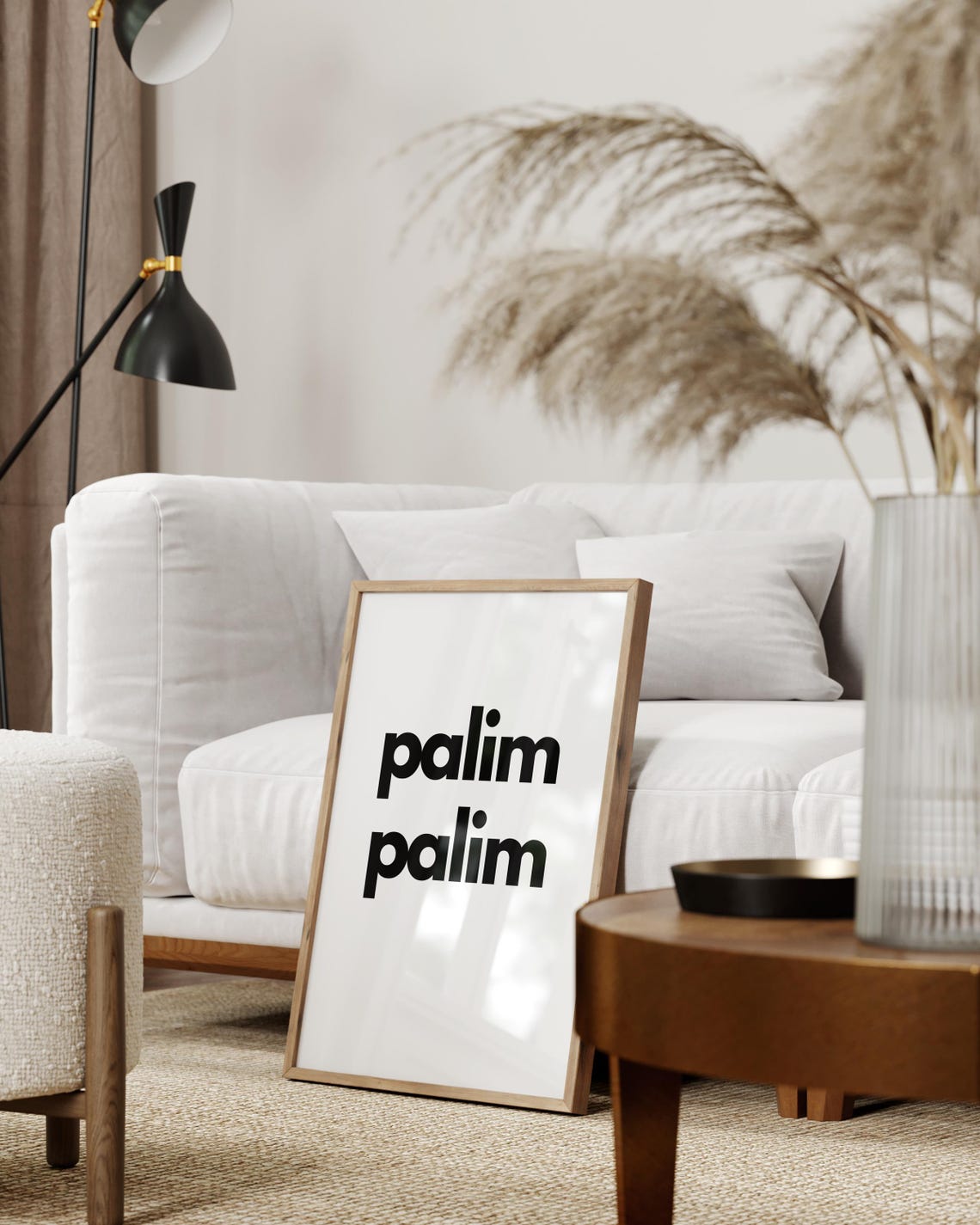 Palim Palim Bold Minimalist Black And White Typography Wall Art - Image 2