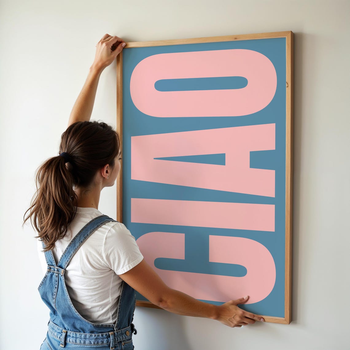 Ciao Retro Pink And Blue Graphic Pop Typography Statement Poster