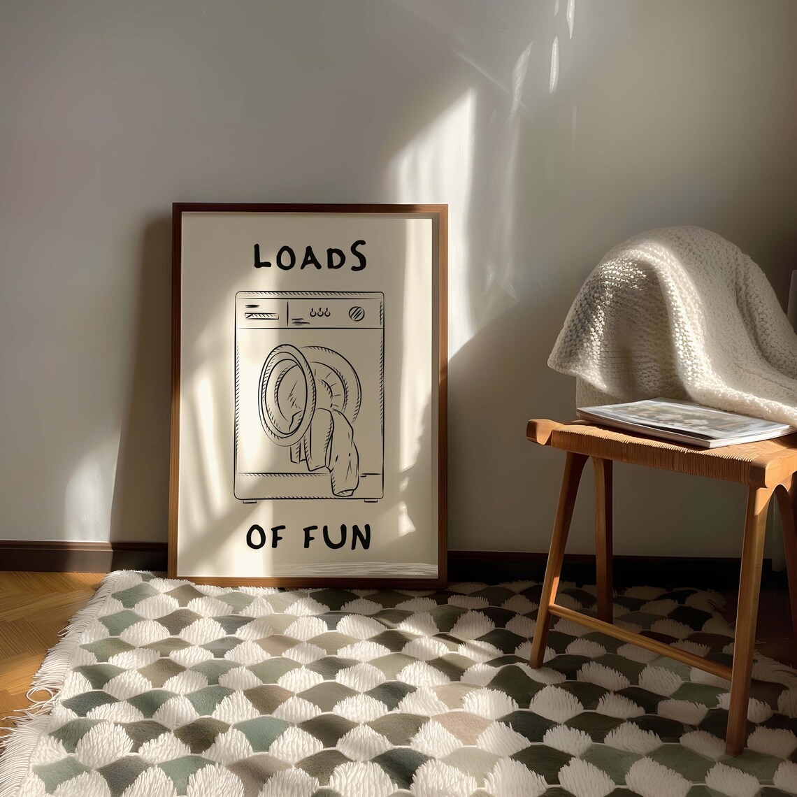 Loads Of Fun Laundry Quote Poster, Minimalist Print - Image 3