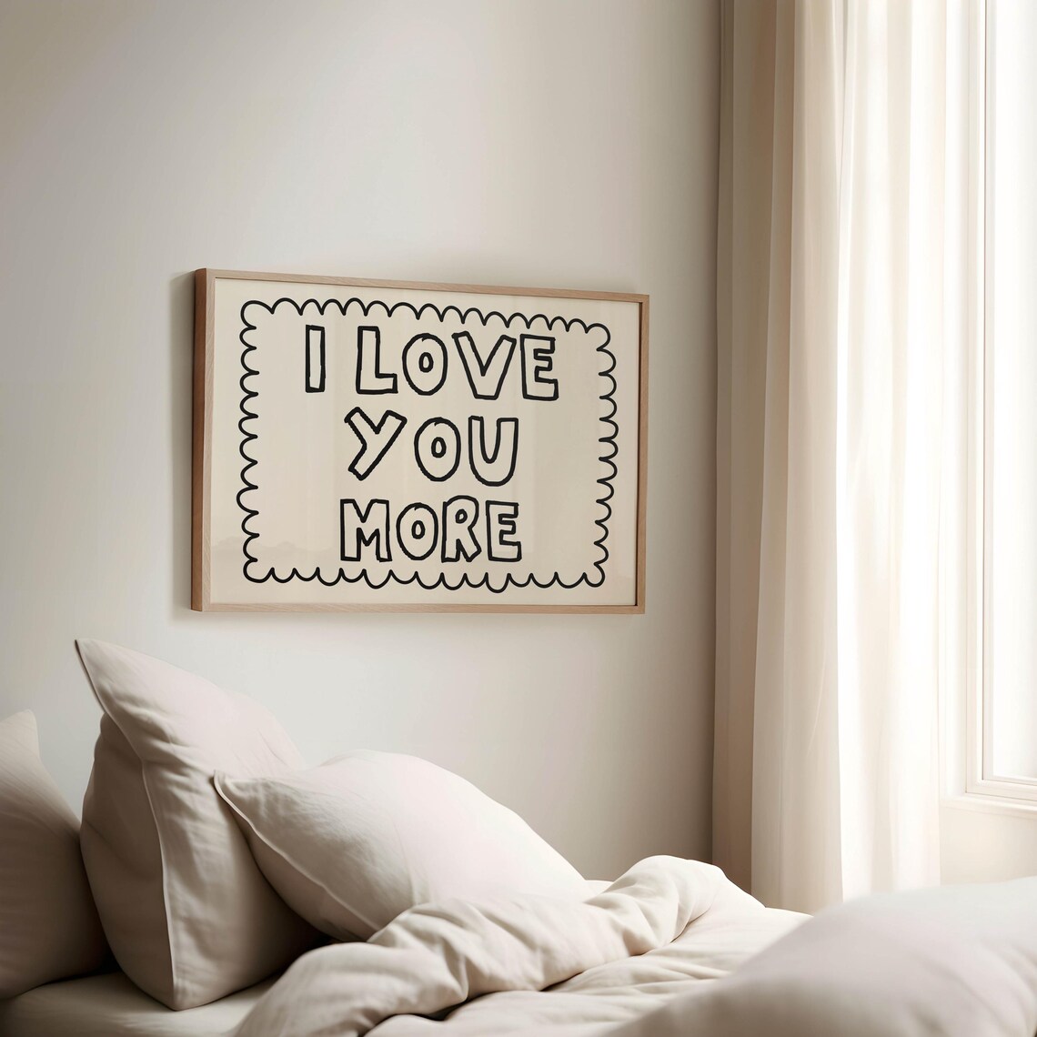 I Love You More Quote Art, Trendy Bedroom Decor - Image 3