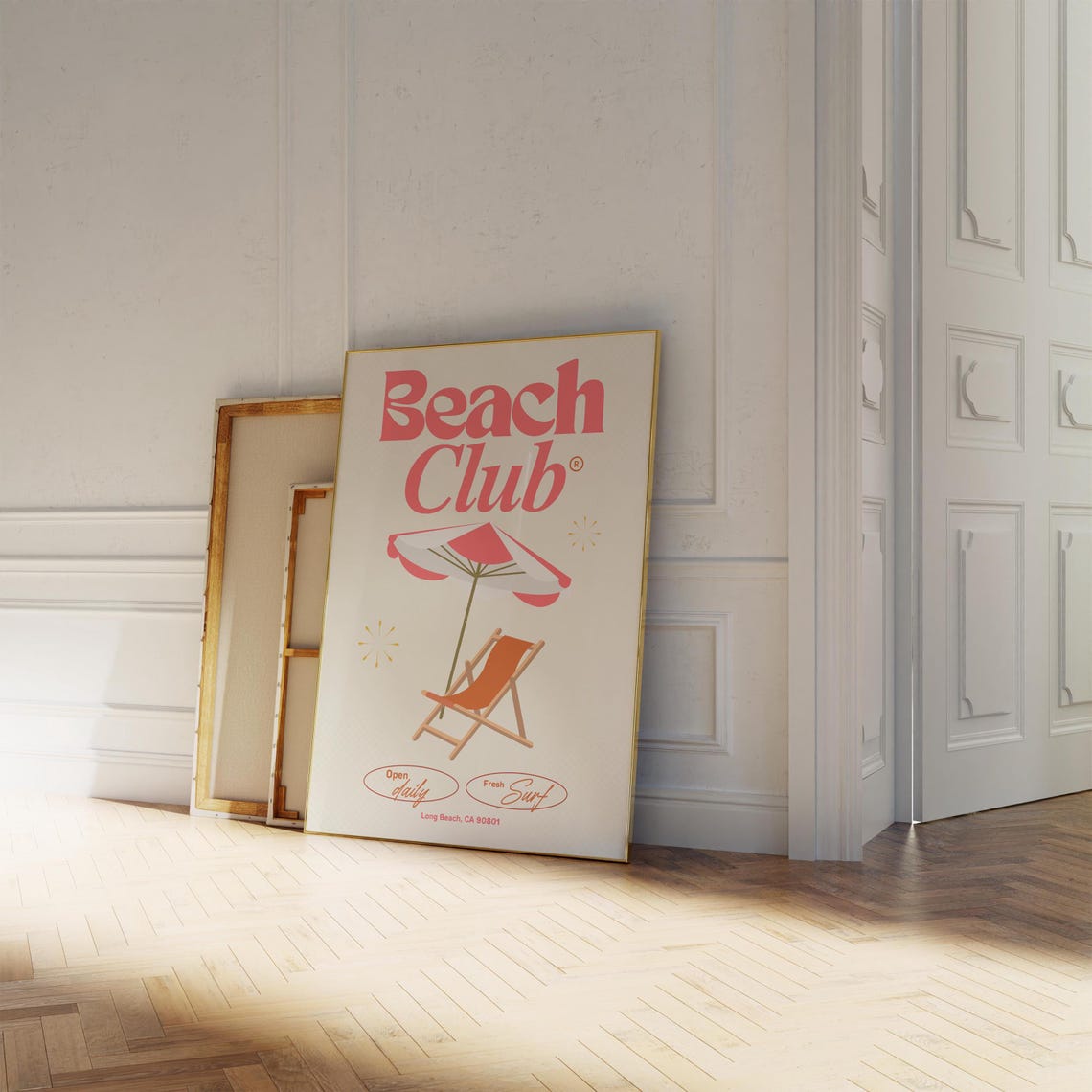 Beach Club Retro Beach Umbrella Chair Summer Coast Wall Poster - Image 2