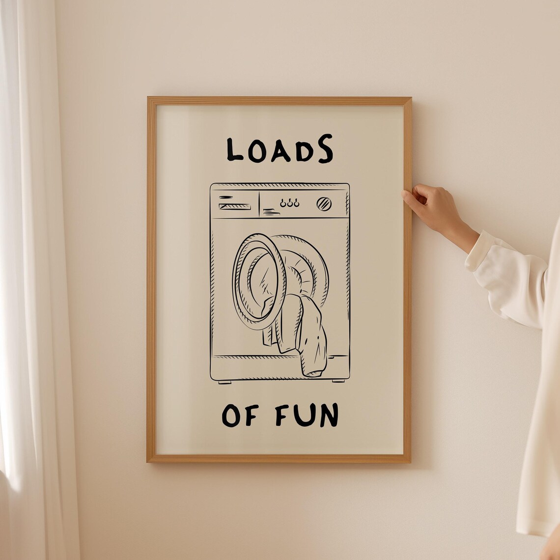 Loads Of Fun Laundry Quote Poster, Minimalist Print - Image 2