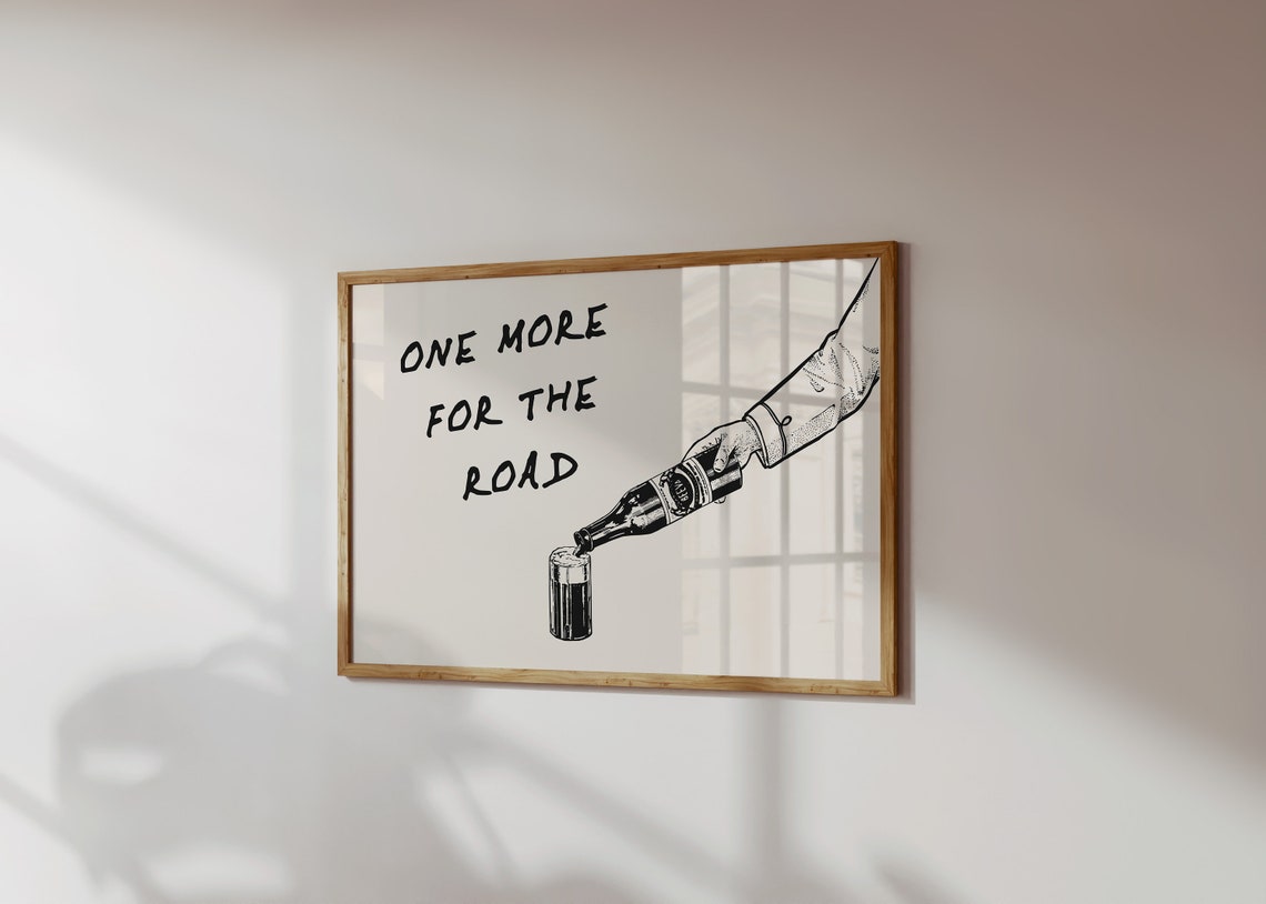 One More For the Road Beer Pour Vintage Bar Humor Sketch Poster - Image 5