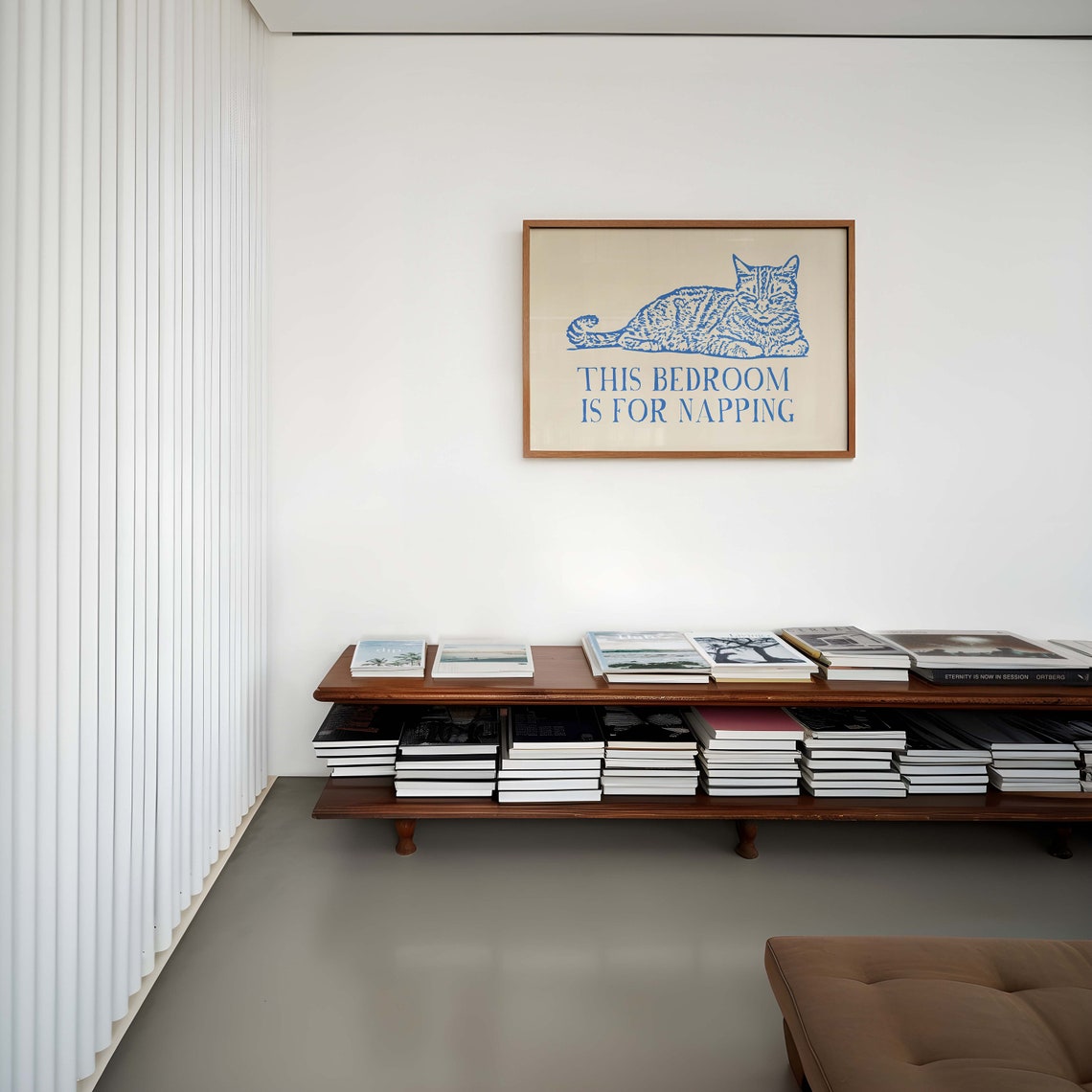 This Bedroom Is For Napping Blue Cat Engraving Bedroom Poster - Image 2