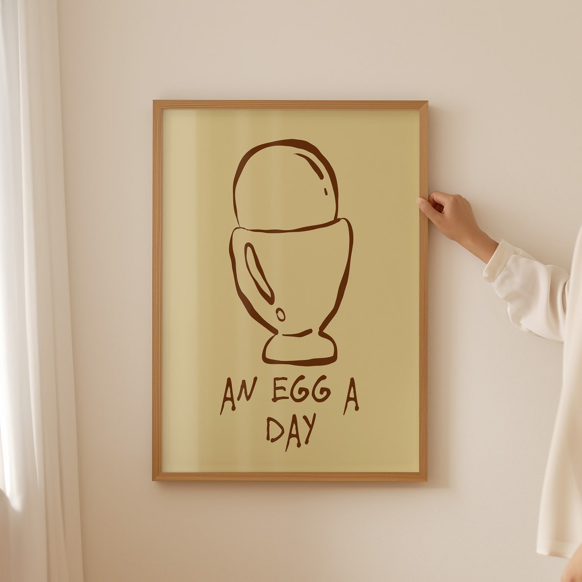 An Egg A Day Fun Egg Cup Breakfast Food Quote Kitchen Poster - Image 3