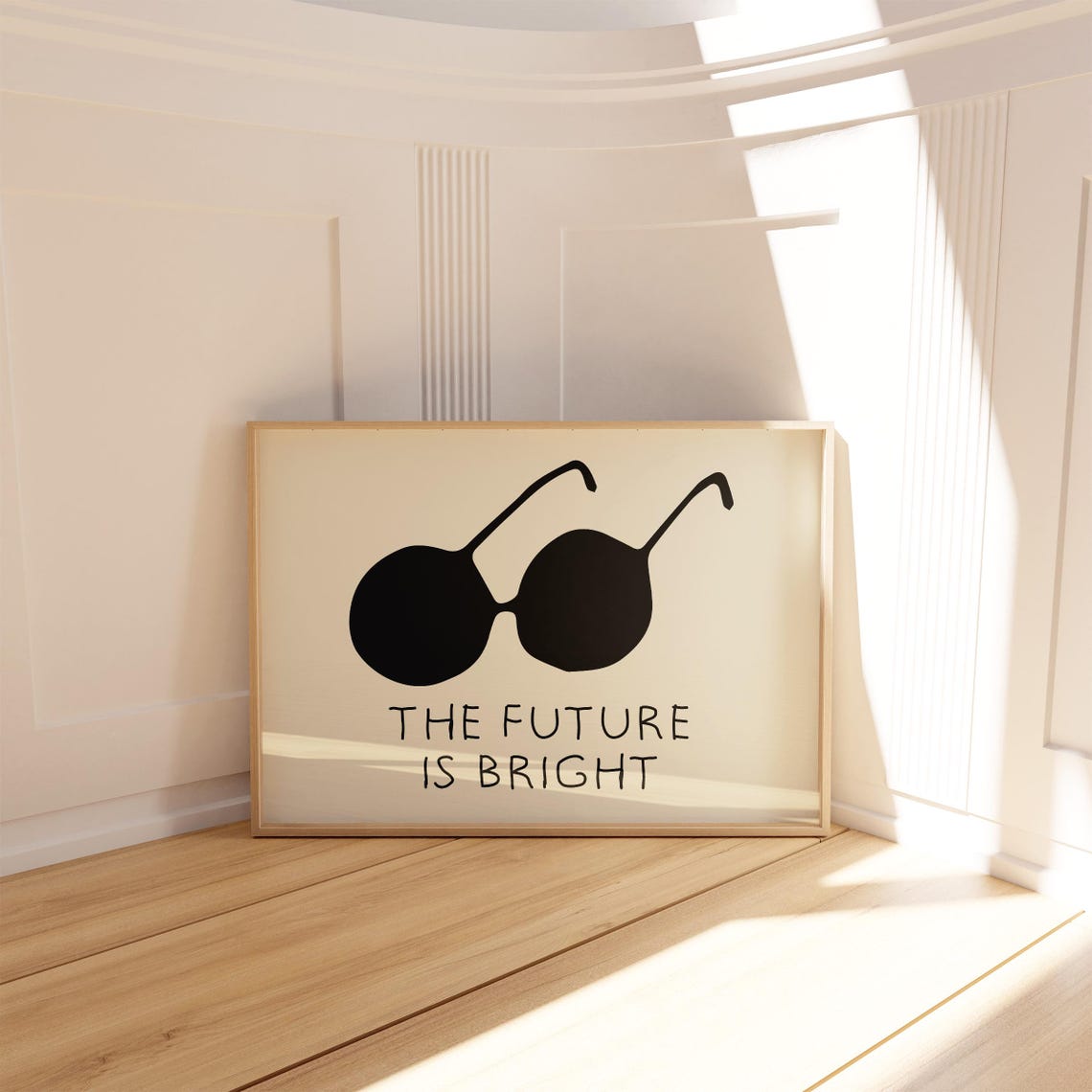 The Future Is Bright Bold Sunglasses Motivational Quote Poster - Image 3