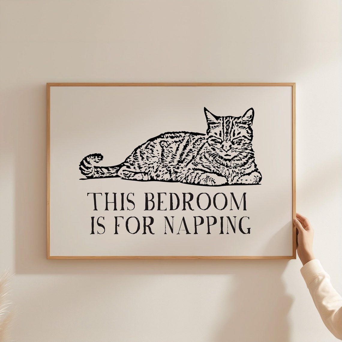 This Bedroom Is For Napping Black Cat Engraving Bedroom Poster