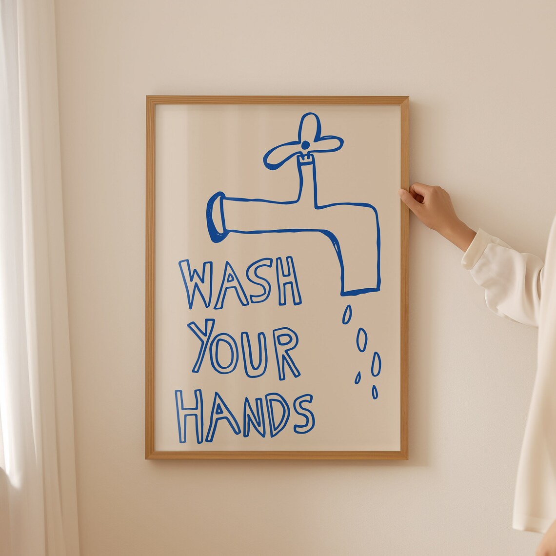 Wash Your Hands Funny Bathroom Quote Poster - Image 2