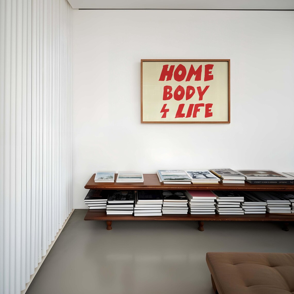 Home Body 4 Life Bold Red Retro Introvert Lettering Quote Poster - Image 2