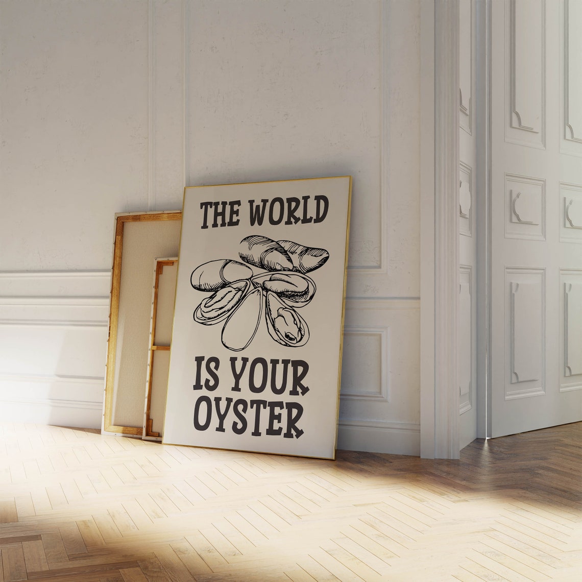 The World Is Your Oyster Black Seafood Kitchen Kitchen Decor Poster - Image 3