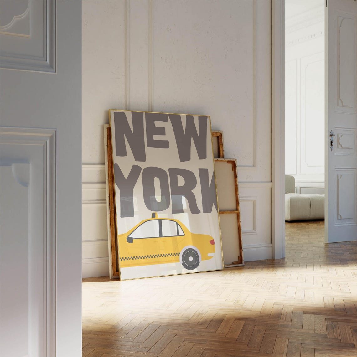New York City Yellow Taxi Cab Retro Vintage Travel City Wall Poster - Image 3