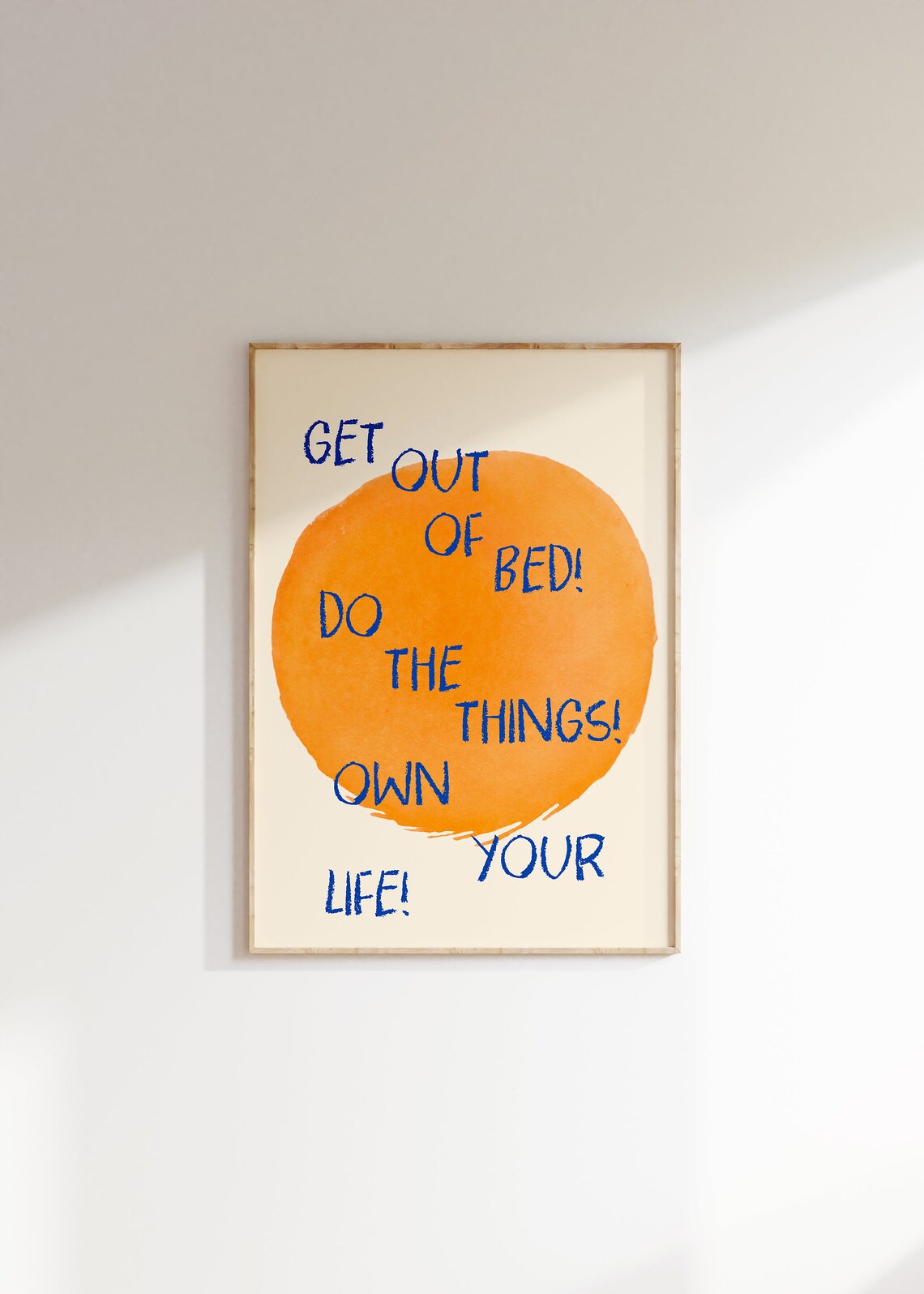 Get Out Of Bed Quote Art Print, Bedroom Decor