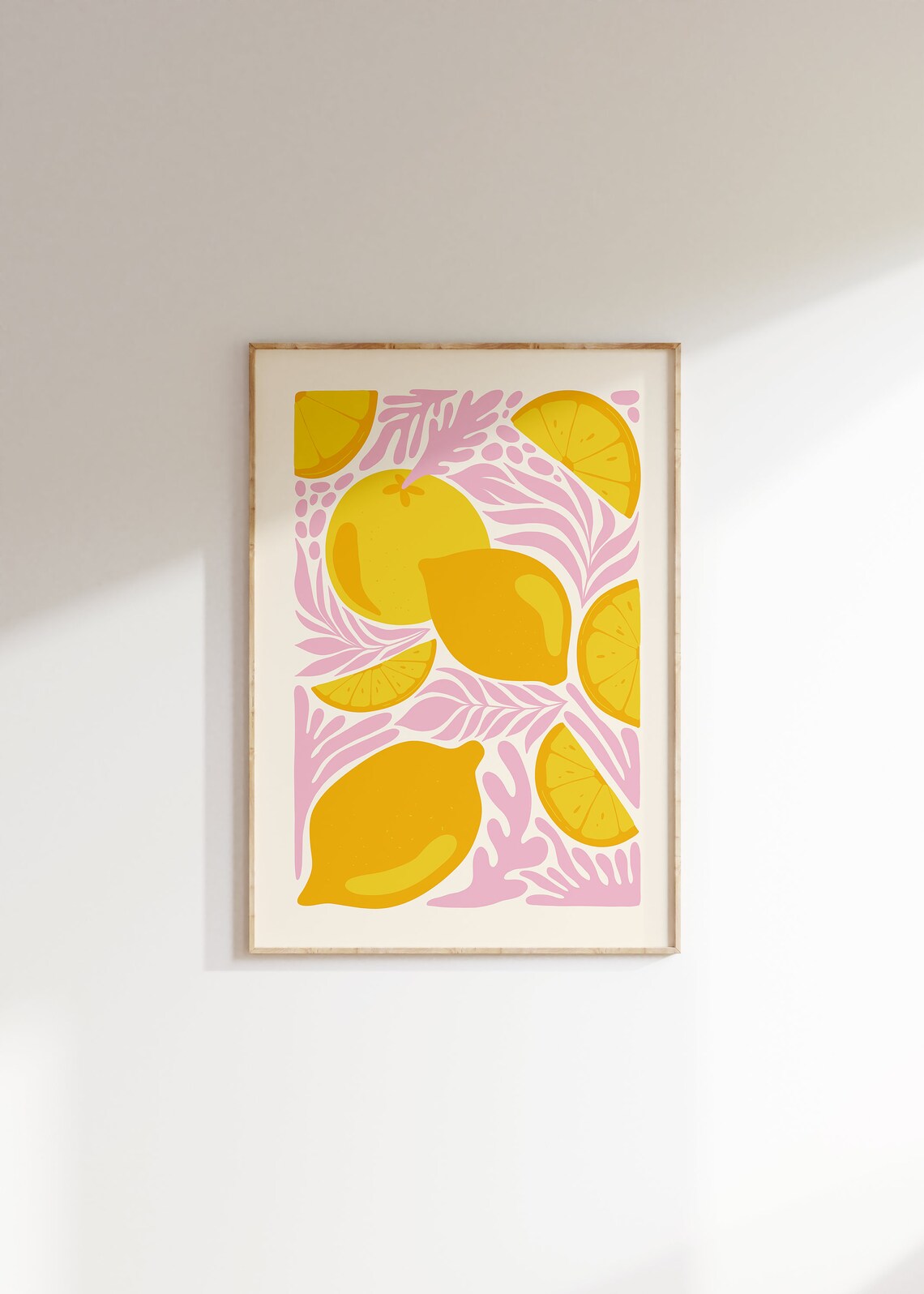 Lemons Art Print, Modern Kitchen Wall Decor