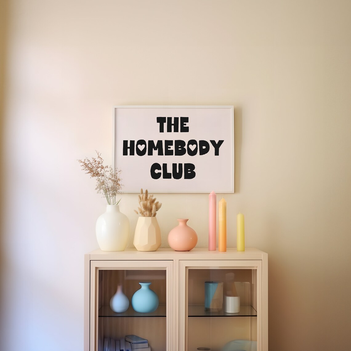 The Homebody Club Black Bubble Lettering Cozy Stay Home Wall Poster - Image 4