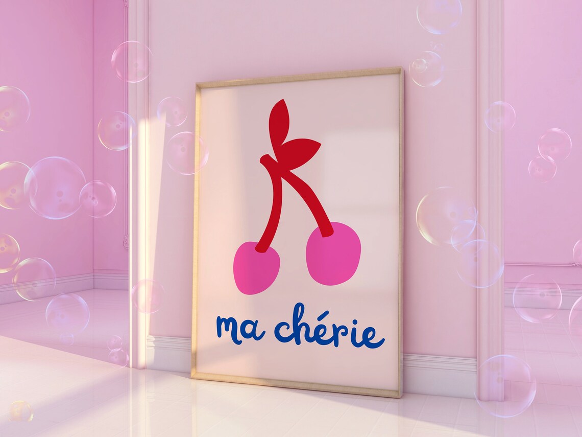 Ma Cherie Cherry Art Print, Coquette Wall Decor - Image 6