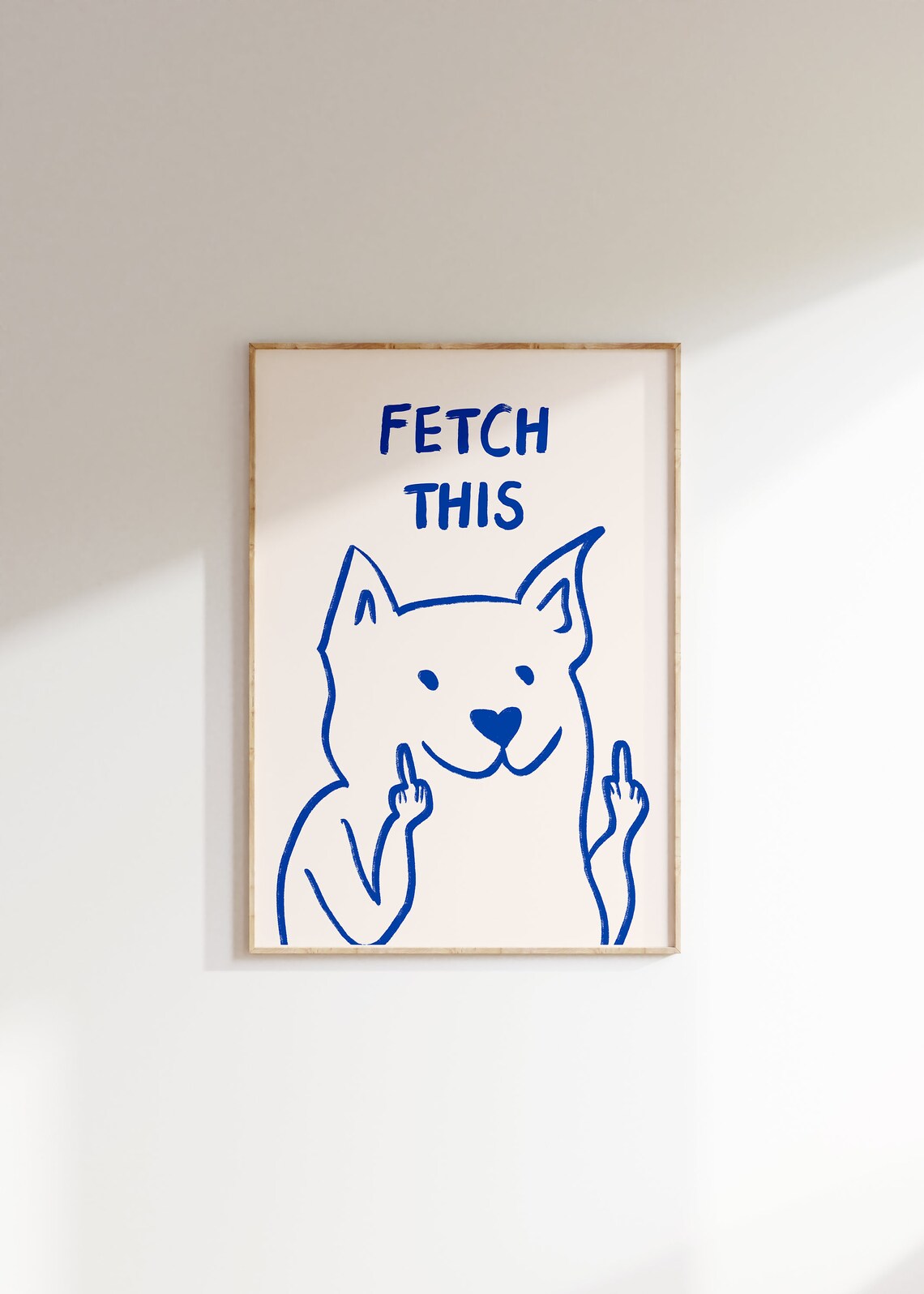 Fetch This Dog Art Print, Y2K Funny Animal Poster