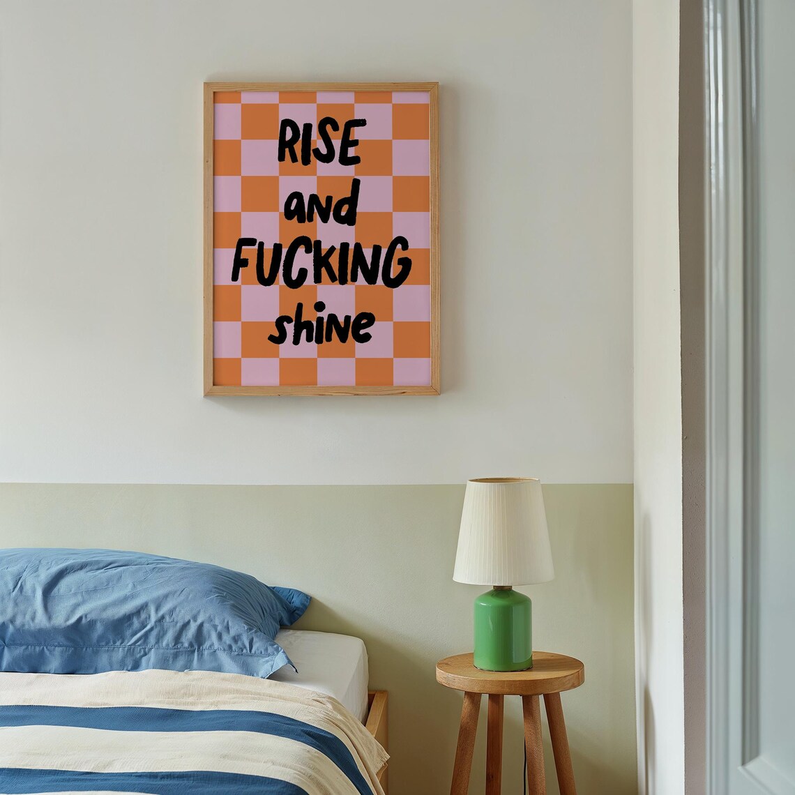 Rise And Fcking Shine Quote Art Print, Sassy Decor