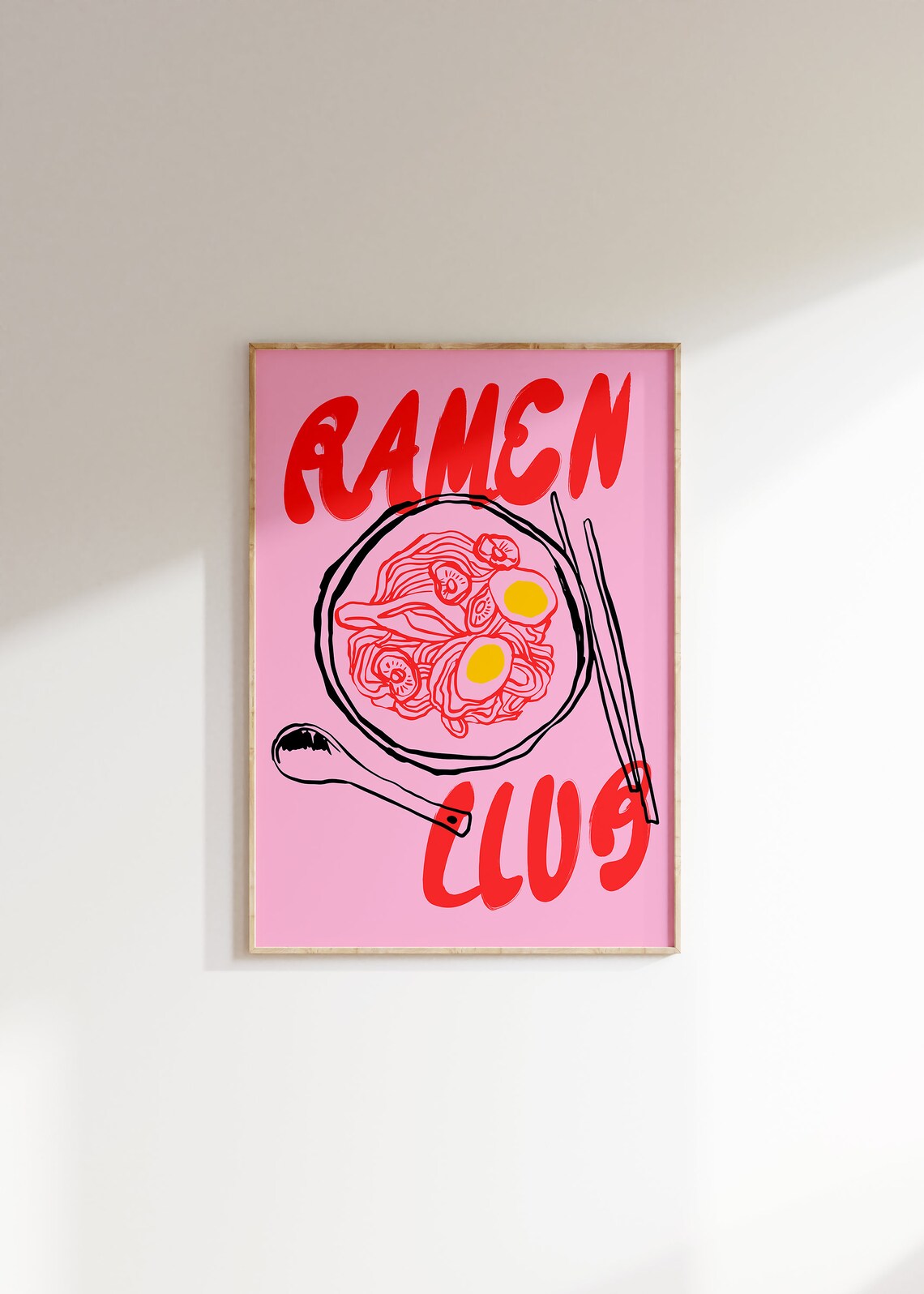 Ramen Lover Club Art Print, Japanese Kitchen Decor