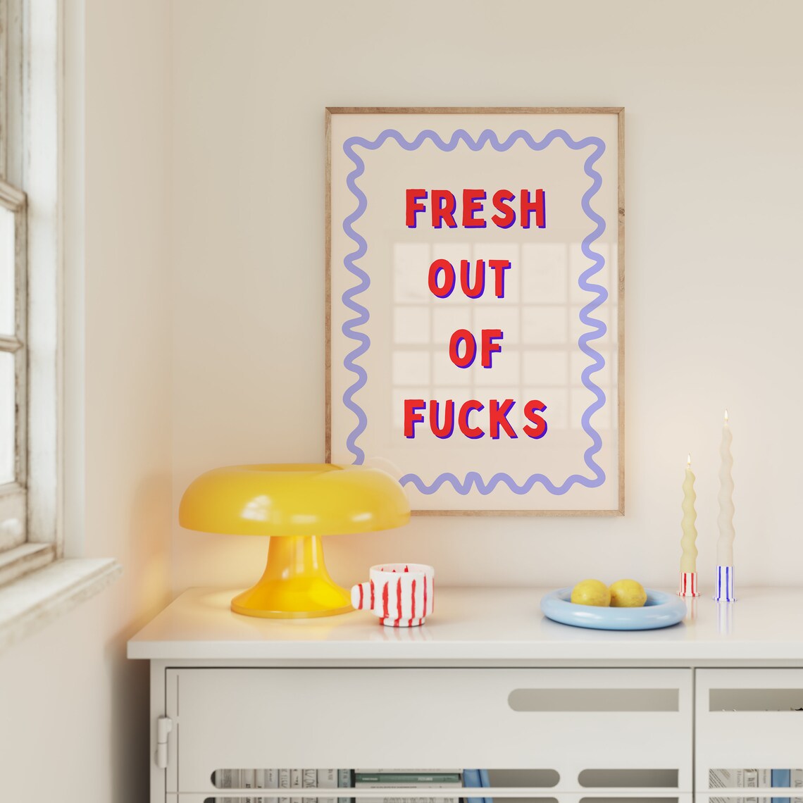 Fresh Out Of Fcks Typography Quote Art Print - Image 4