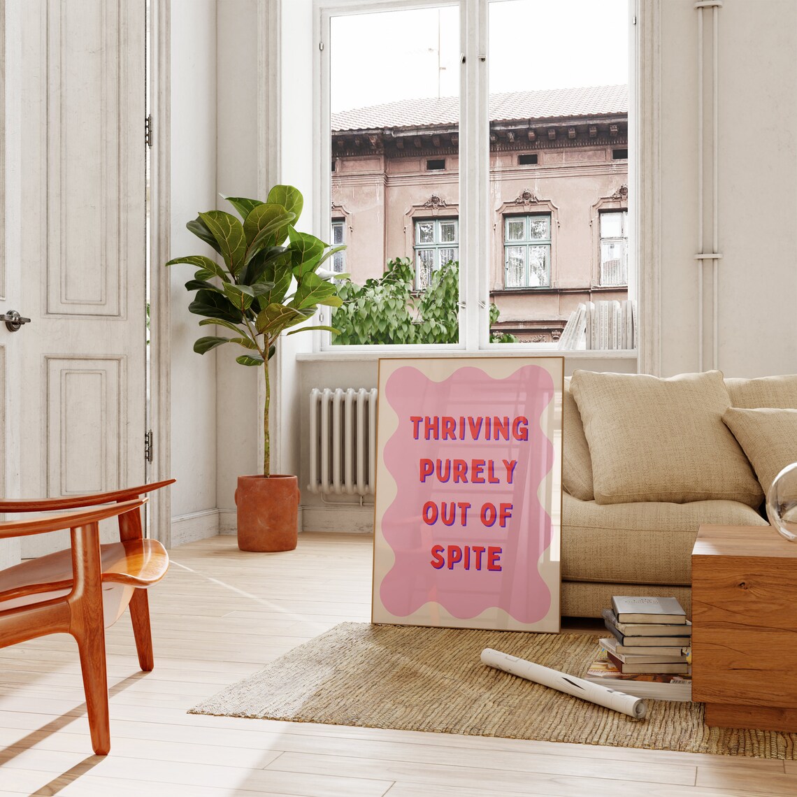 Thriving Purely Out Quote Art Print, Y2K Decor - Image 3