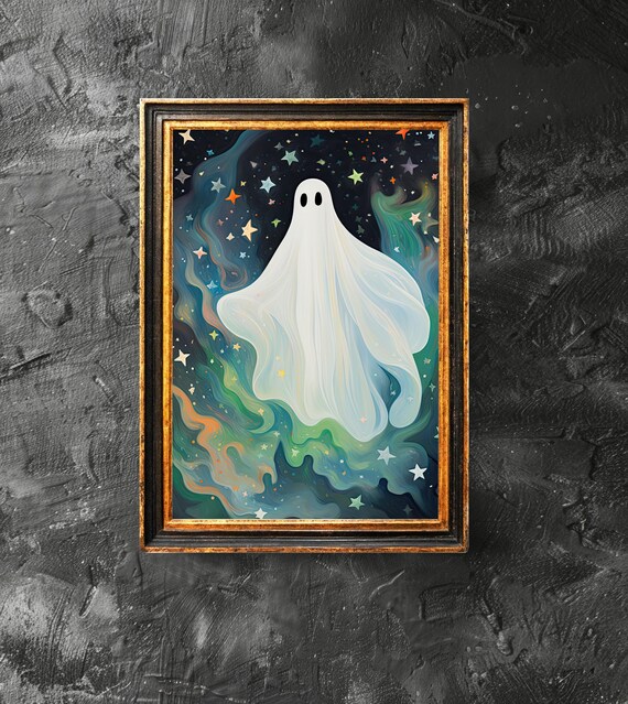 Under Falling Star Poster Lover Gift Cute Spooky Wall Art Halloween Decor
