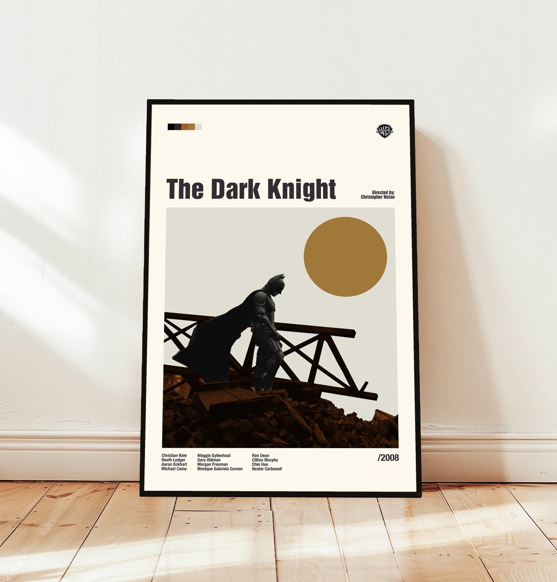 The Dark Knight Minimalist Midcentury Movie Art Batman Retro Poster