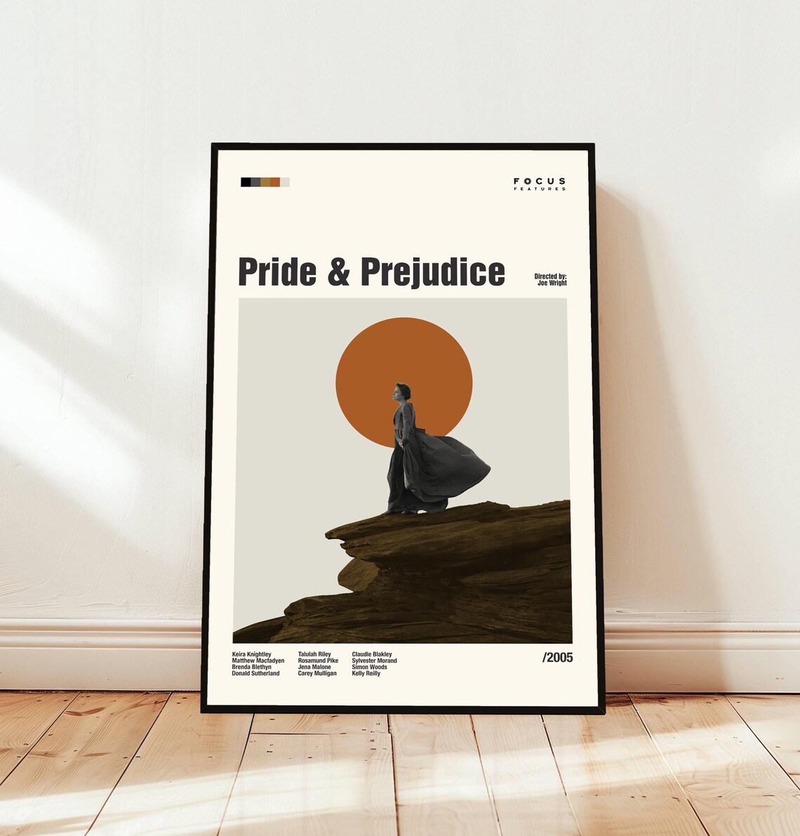 Pride And Prejudice 2005 Minimalist Midcentury Classic Romance Movie Poster