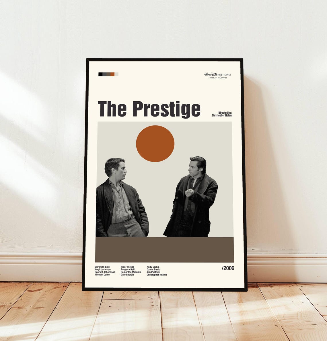 The Prestige 2006 Christopher Nolan Minimalist Midcentury Movie Poster