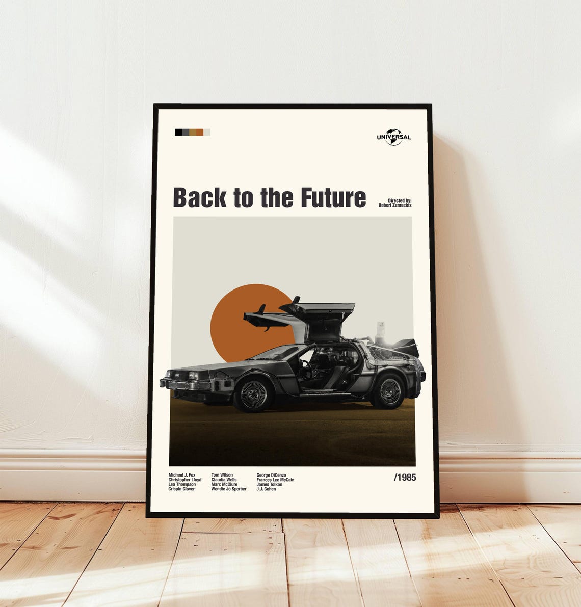 Back To The Future DeLorean Time Machine Minimalist 1985 Movie Poster