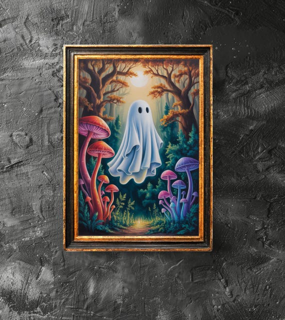 Is Flying In The Mushroom Forest Dark Academia Halloween Decor Haunting Funny Poster Girly